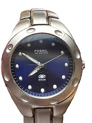 #ad Fossil blue mens watch 100 meters AM 3319 $34.99