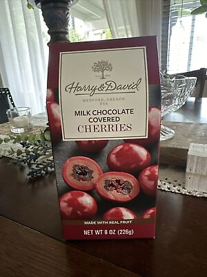 #ad NEW Harry amp; David Gourmet Milk Chocolate Cherries 8 oz Sealed Box Exp. 2 28 25 $15.50