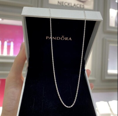 #ad NWT AUTHENTIC PANDORA SILVER NECKLACE CHAIN #590412 60 23.6IN $29.99