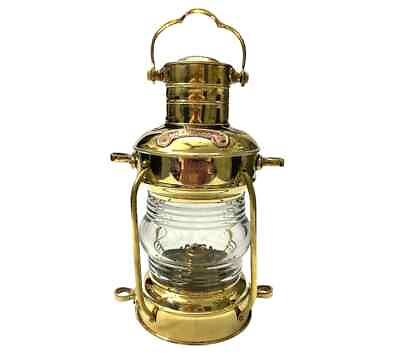#ad Maritime 14quot; Brass Anchor Oil Lamp Nautical Ship Lantern For Home Decor Gift $112.12