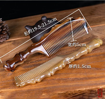 #ad natural yak horn comb handmade boutique massage scalp brush gift comb $34.19
