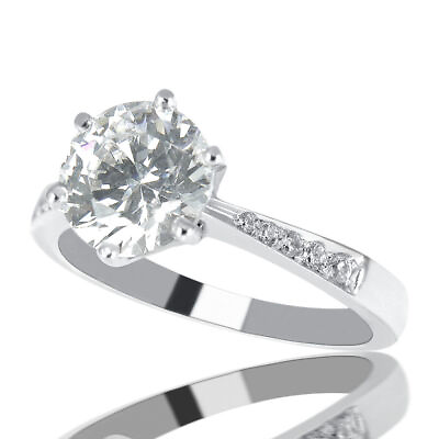 #ad F SI1 Round Cut Diamond Engagement Ring 0.65 CT 14K White Gold Genuine $618.80