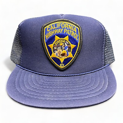 #ad #ad CHP California Highway Patrol Eureka Patch Cap SnapBack Trucker Hat Nissin VTG $9.75