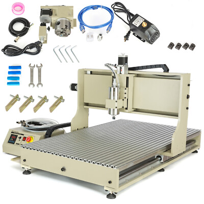 #ad USB CNC 6090 4 axis 2.2KW CNC Router Small Wood Metal Engraving Milling Machine $2045.07