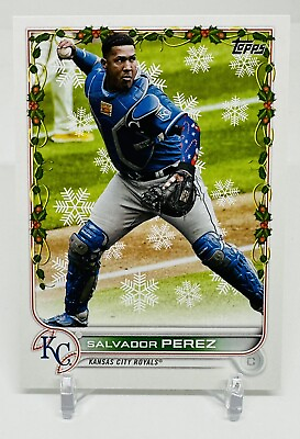 #ad Salvador Perez 2022 Topps Holiday SP Candy Cane Sleeve Image Variation KC Royals $4.99