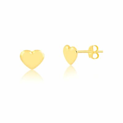 #ad Gold Heart 18k Solid 5 mm Butterfly Backs Stud Earrings for Infants Toddlers $98.00