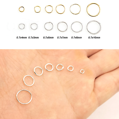 #ad 500pcs SILVER GOLD Color Open Jump Rings for DIY Jewelry Making 3 4 5 6 8 10mm $1.49