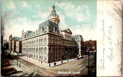 #ad Baltimore MD City Hall Vintage Maryland Postcard $7.98