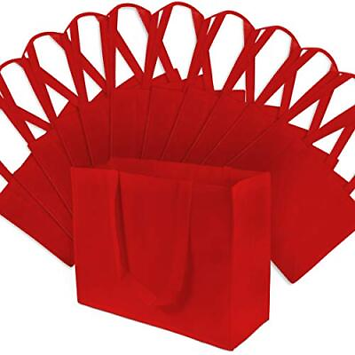 #ad Red Gift Bags 12 Pack Large Reusable Bags with Handles Durable Cloth Fabric $39.98