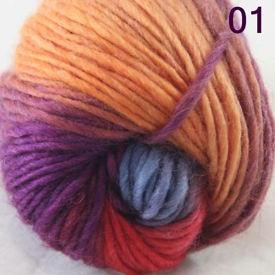 #ad Sale 1 Skein x 50g Rainbows Coarse Hand Knit Wool Yarn Vintage Shawl Scarves 01 $6.66