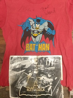 #ad Adam West And Burt Ward Signed Photo And T shirt $350.00
