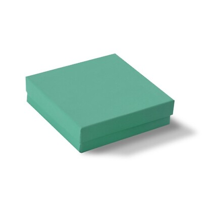 Teal Green Cotton Filled Gift Boxes Jewelry Cardboard Box Lots of 100 200 500 $238.05