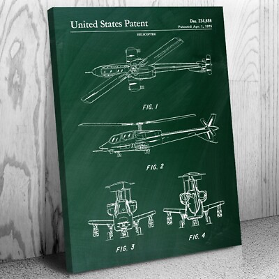 #ad Attack Helicopter Patent Canvas Print Army Pilot Gift Military Decor $59.95
