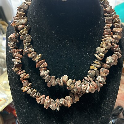 #ad leopard jasper necklace 16 Inches $12.00