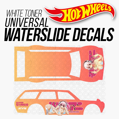 #ad 1 64 ANIME SUPER SONICO Itasha Custom Universal WaterSlide Decal for Hot Wheels $4.99