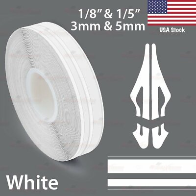#ad WHITE 15mm 9 16quot; Roll PinStripe PinStriping Double Lines Tape Vinyl Car STICKER $10.16
