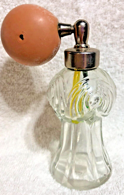 #ad Antique Glass Atomizer Spray Perfume Bottle Clear Glass $11.55