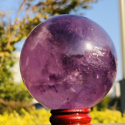 #ad 506g Natural Amethyst Quartz Sphere Big Pretty Crystal Ball Purple Stone $156.00