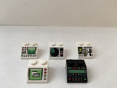 #ad LEGO Control Panel Computer Screen Radar Lot Printed 2x2 slope City Space $5.75
