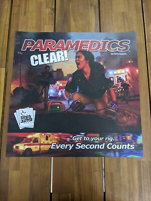 #ad Paramedics Clear Smirk And Dagger Games Board Game Promotional Plastic Poster $67.49