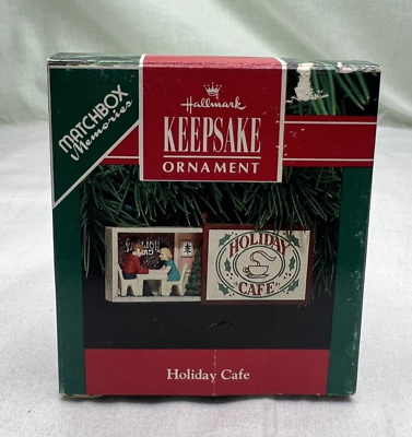 #ad Hallmark Keepsake Holiday Cafe Christmas Vintage Matchbox 1991 FAST Shipping $4.95
