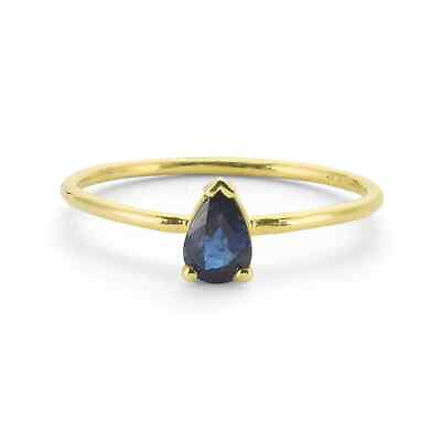 #ad Sapphire Ring Pear Sapphire Ring 14k Solid Gold Ring September Birthstone ring $270.84