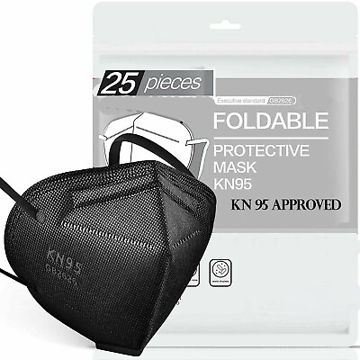 #ad 30 50 Pcs Black KN95 Protective 5 Layers Face Mask BFE 95% Disposable Respirator $19.99