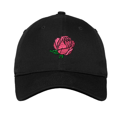 #ad Soft Women Baseball Cap Pink Rose Embroidery Dad Hats for Men Buckle Closure $23.99