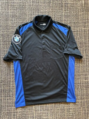 #ad NEW CUSTOM BMW Dealership Employee Black Polo Golf Shirt LARGE $25.00