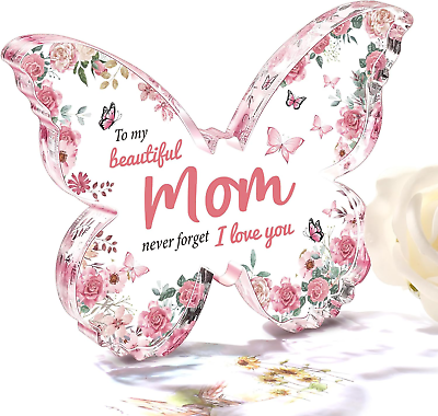 #ad Mothers Day Mom Gifts from Daughter Son Butterfly Shaped Acrylic Keepsake Gif $16.99