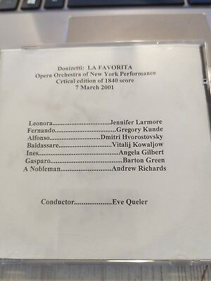 #ad Live Opera Recording CD1806 La Favorita 180 score Larmore Kunde Hvorostovsky $11.99