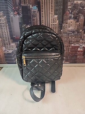 #ad Women’s Mini Faux Leather Quilted Backpack Black $8.77