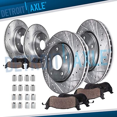#ad Front Rear Drilled amp; Slotted Rotors Brake Pads for 2007 2017 Jeep Wrangler $183.67