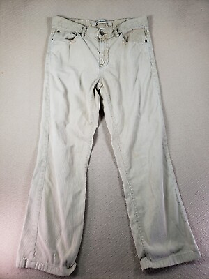 #ad Gap Pants Mens 32x36 Tan Corduroy Cotton White Tan Pockets Straight Zipper $19.95