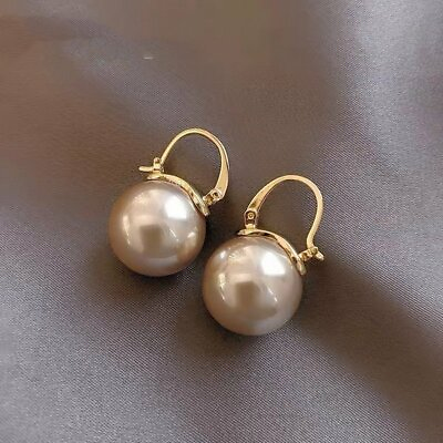#ad Fashion Champagne Pearl Ear Stud Earrings Drop Dangle Women Wedding Jewellery C $1.63