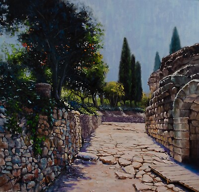#ad quot;Roman Ruins in Merida Spainquot; 22 x 22quot; Oil painting. Architecture and Culture. $750.00