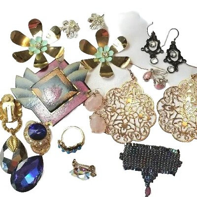 #ad Jewelry lot Fashion Vintage And Contemporary Earrings Pins Nice Inexpensive $8.00