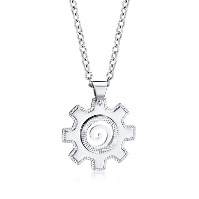 Vnox Gear Necklace Machine Cogs Pendant Never Fade Stylish Snail Shaped Jewelry $10.44