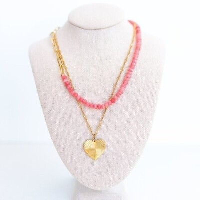 #ad VALENTINES GIFT Lovely Heart Pendant Necklace Gold Waterproof Layering Necklace $24.00