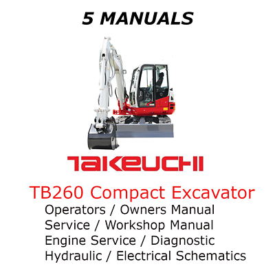 #ad #ad Takeuchi TB260 Operators Workshop Hydraulic Electrical Engine Manual PDF $35.00