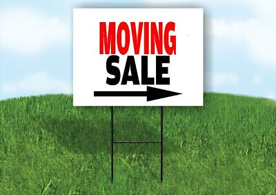 #ad MOVING SALE RIGHT ARROW Yard Sign Road with Stand LAWN SIGN Single sided $19.99
