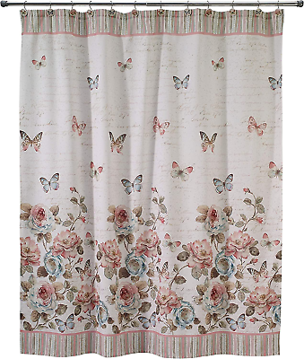 #ad Fabric Shower Curtain Butterfly Inspired Bathroom Decor Butterfly Garden Col $54.99