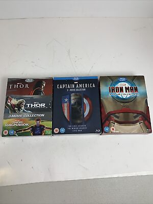 #ad Marvel Blu Ray Collection Thor Captain America Iron Man 9 Movies $89.00
