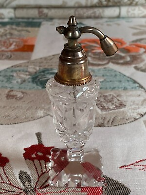 #ad #ad Antique French Cut Clear Crystal Glass Perfume Scent Botte Atomizer c1920#x27;s $73.79