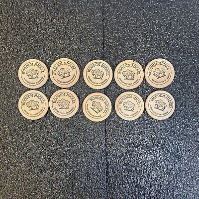 #ad Vintage Wooden Nickels Dunkin Donut Lot of 10 Stamford CT $9.95