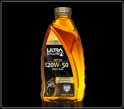#ad Ultra1Plus SAE 20W 50 Full Synthetic 4T Motorcycle Oil API SN JASO MA2 Quart $15.98