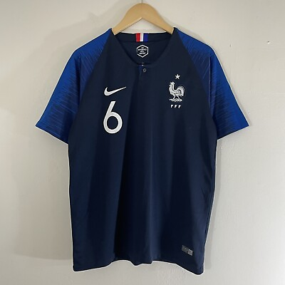 #ad Paul Pogba #6 France 2018 Nike Vapor Match Jersey Official Soccer Kit FFF Large $125.00