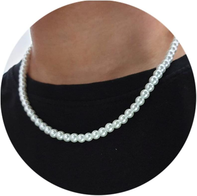 #ad Pearl Necklace for MenPearl Necklaces for Women6Mm White Pearl Necklace Jewelr $25.11