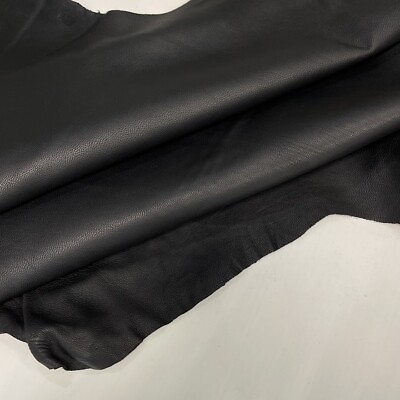#ad Avetco Premium Goatskin Nappa Soft Leather Hide Black 2 oz Thickness $59.98
