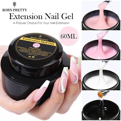 #ad 60 30ml Hard Jelly Extension NailGel Polish NudePink White Clear Fibre Glass Gum $14.39
